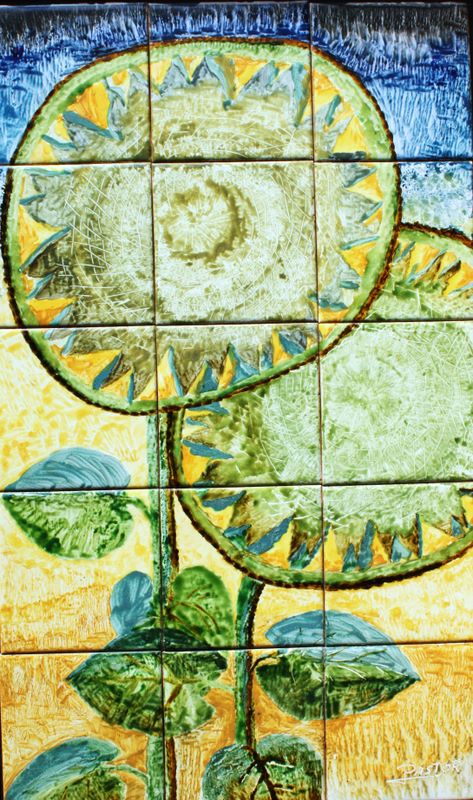 Girasoles - cerámica - s. c. cocida 54x35