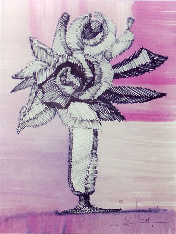 Rosas en un jarrón - Flomasters S. Cuche 42x34
