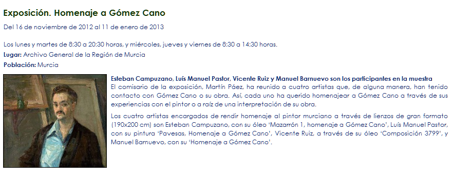 Exposición homenaje GOMEZ CANO