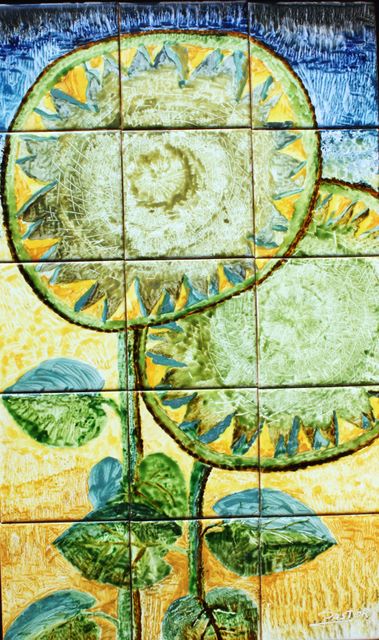 07 - 1960 - 03 - Girasoles - Ceramica - s. c. cocida - 54x35
