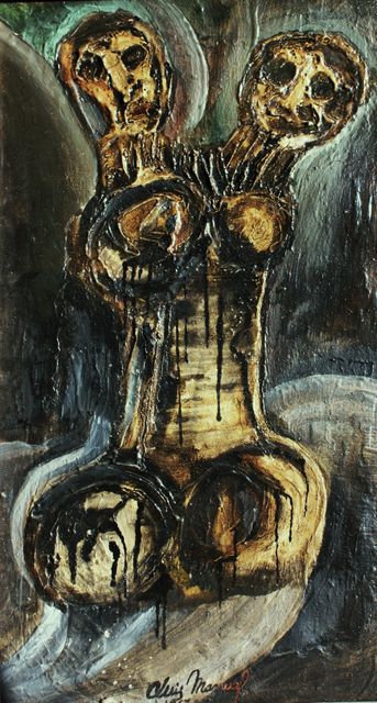 12 - 1 -Bicefalia - Oleo S. tela -48x27 -Africanía -ll -