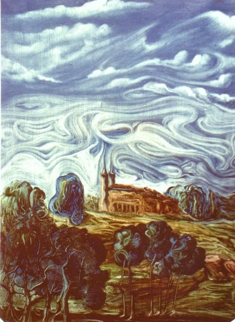 24 - 1971 - 4 - Nubes en San Benito de Lerez - Galicia es Galicia - I - o. s. tela - 73x60.