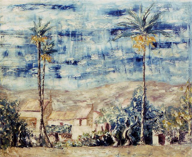 05 -1958 -04 -El pueblo de los Torraos -Paisajes-Desde mi venta - Oléo s. tela -54x81