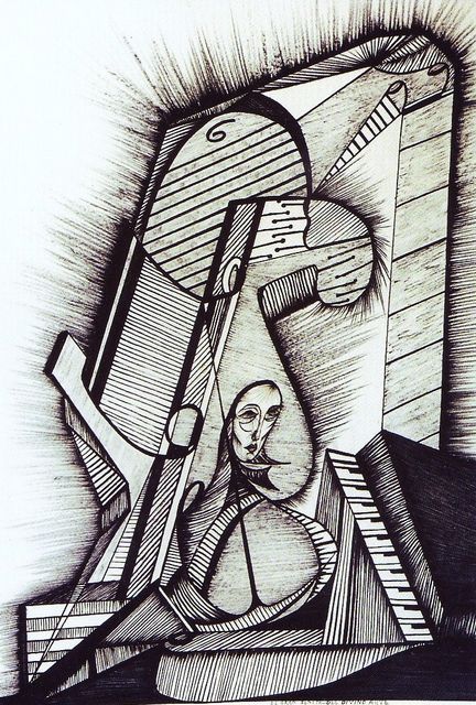 02 -El gran sentir del divino arte -Dibujos psicolójicos -S.Cuche 50x33 -Flomasters -l -