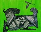 12- Can con papillon verde -S.Cuche -25x32 -Flomasters -ll -