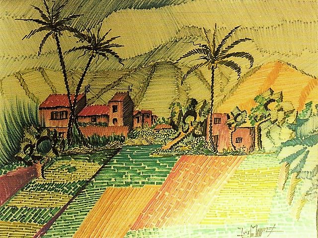 01 -El pueblo de los Torráos -S. Cartulina - 30 x 60 -Paisaje -Flomasters -lV -