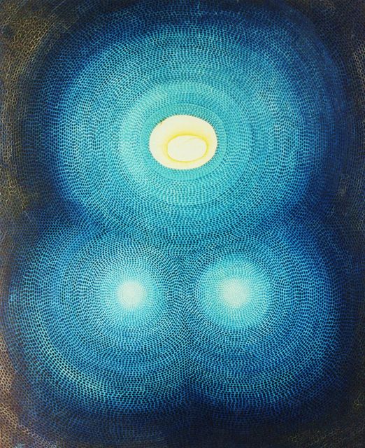 11 -Blanco -en blue -Oleo S. Tela -100 x81 -Puntillismo -