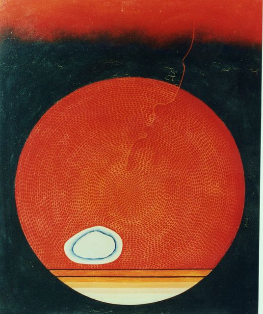 25 -Ameba lunar -Oleo S. Tela -65 x54 -Puntillismo -