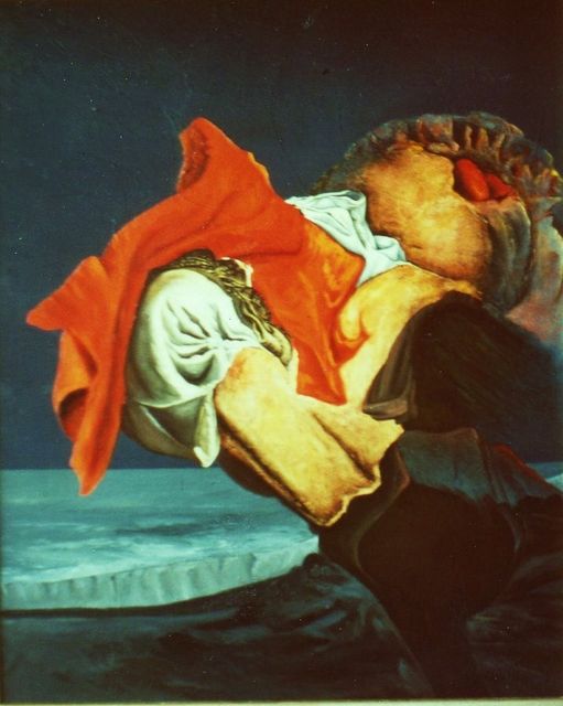 08 -Requiem por la muerte de un pistilo -Oleo S. Tela -125 x104 -Concierto Humano - Suprarrealismo -