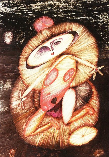 04 -Mujer Cuchara -VI -F. S. Cartulina -50 x33 -Flomasters -V -